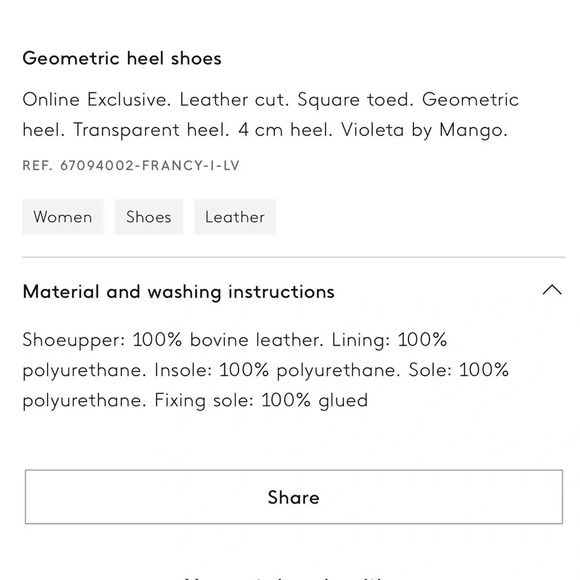 Mango Violeta black leather geometric  clear heels mules Sz 40 - Picture 5 of 16